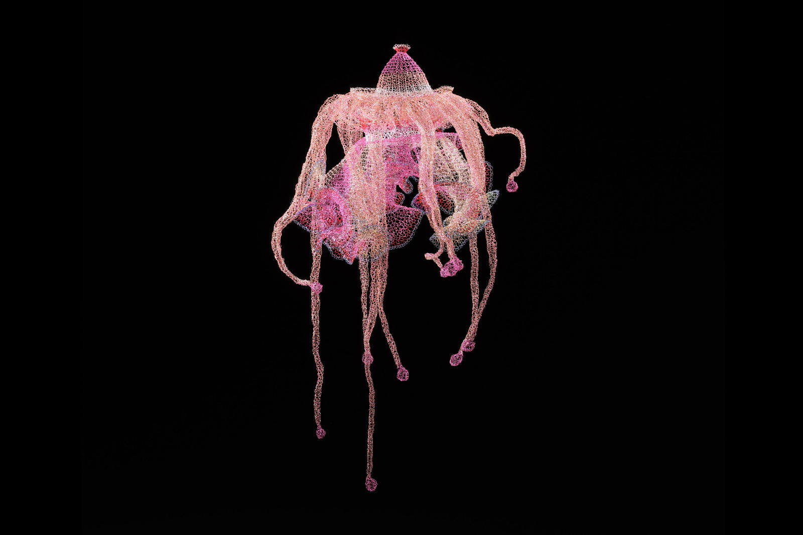 An Unusual Knot, enamelled copper wire, H98 × W60 × D60 cm.