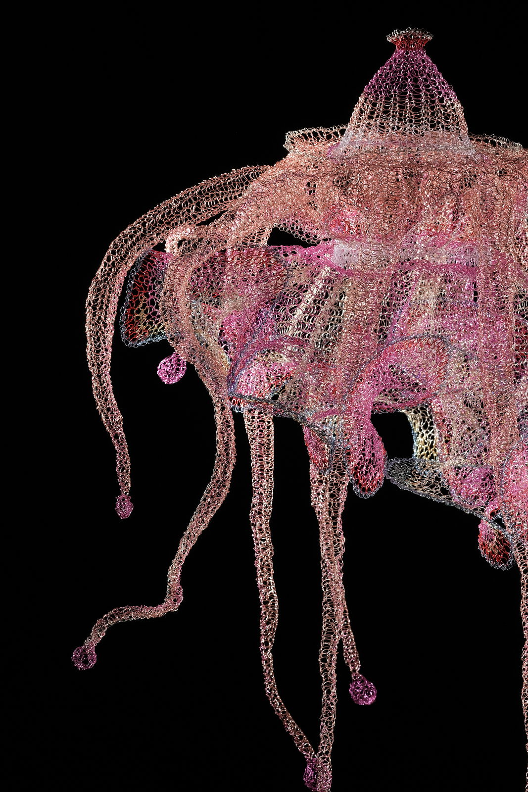 An Unusual Knot, view 2, enamelled copper wire, H98 × W60 × D60 cm.