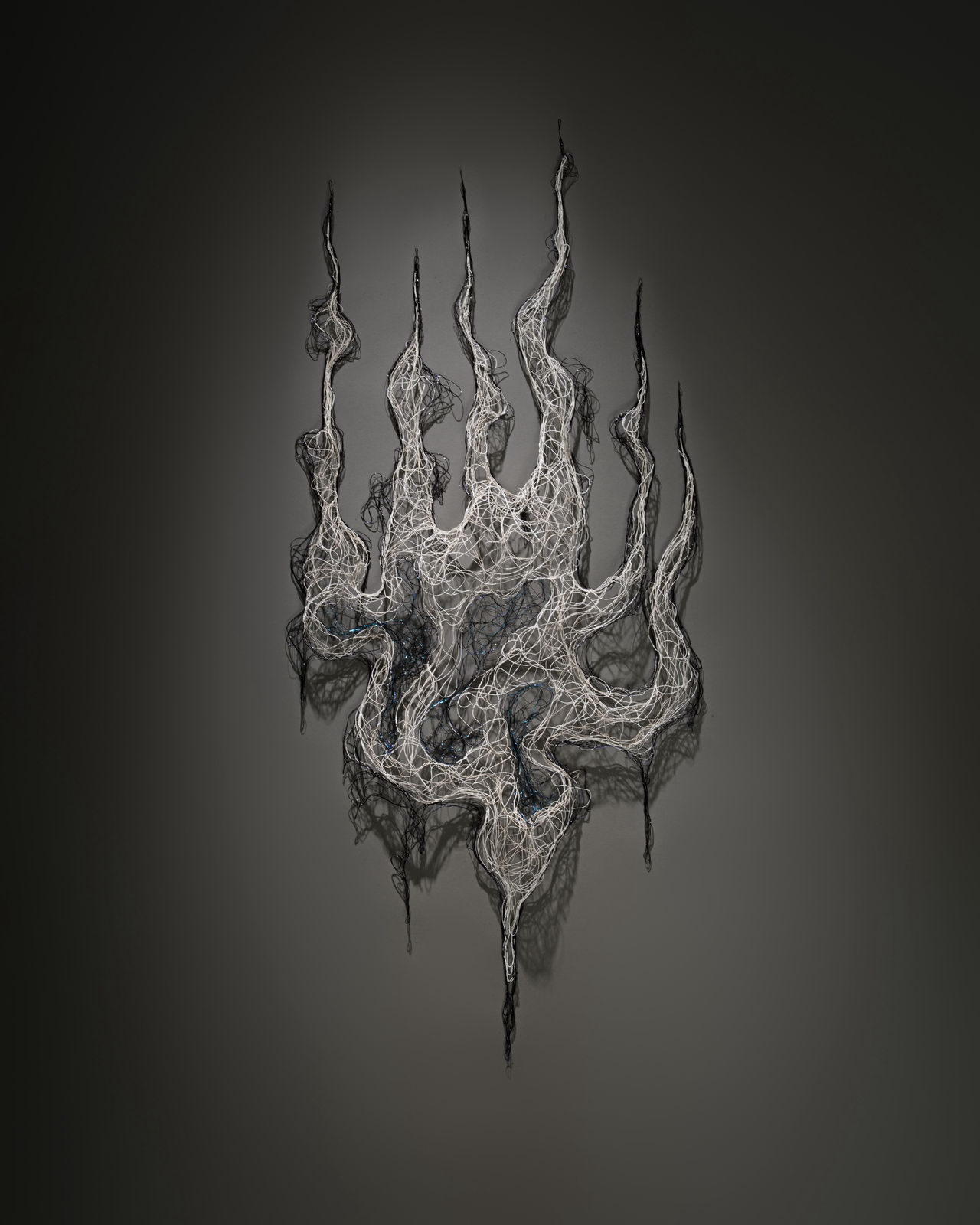 Mystic, view 7, enamelled copper wire, video projection, Dimensions variable.