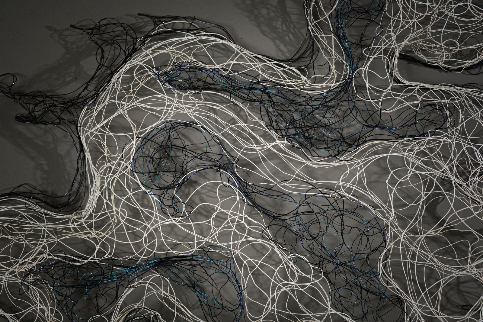 Mystic, view 8, enamelled copper wire, video projection, Dimensions variable.
