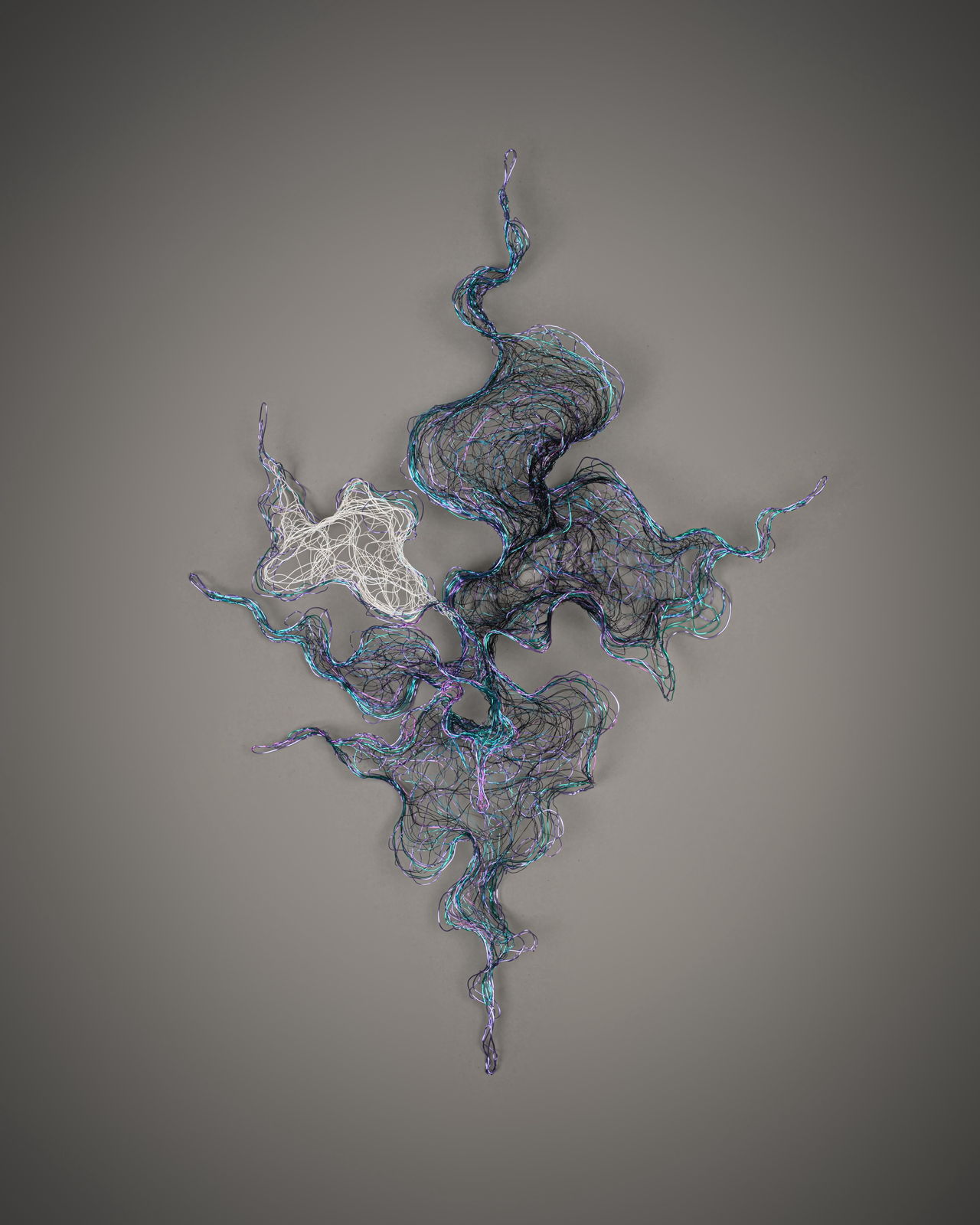 Mystic, view 9, enamelled copper wire, video projection, Dimensions variable.